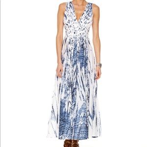Michael Kors blue fringe weave maxi dress XL